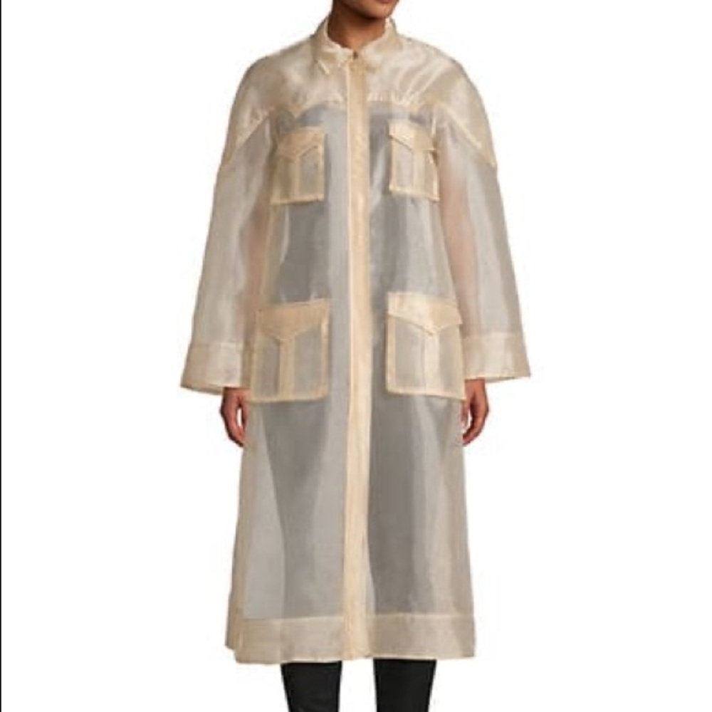GANNI sheer trench coat/western style shirt dress size 38, like new!